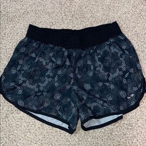 Champion Women's Athletic Shorts in Black and Gray Pattern
